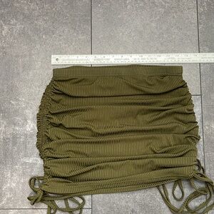 SHEIN mini skirt size large olive green ruched sides